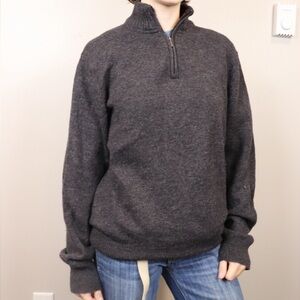Emanual Ungaro Mens Charcoal Grey 1/4 quarter zip Lambswool blend‎ Medium
